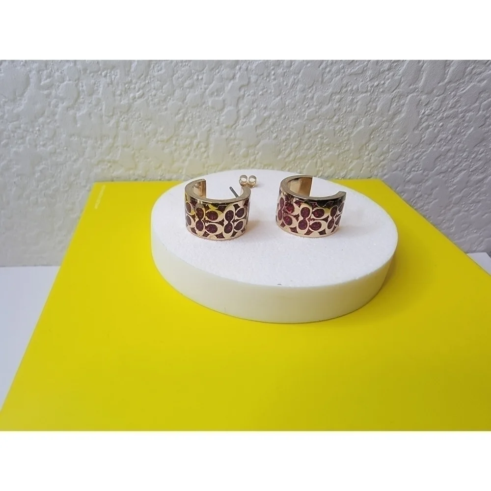 NWT Coach Hoop Earrings - Picture 3 of 6